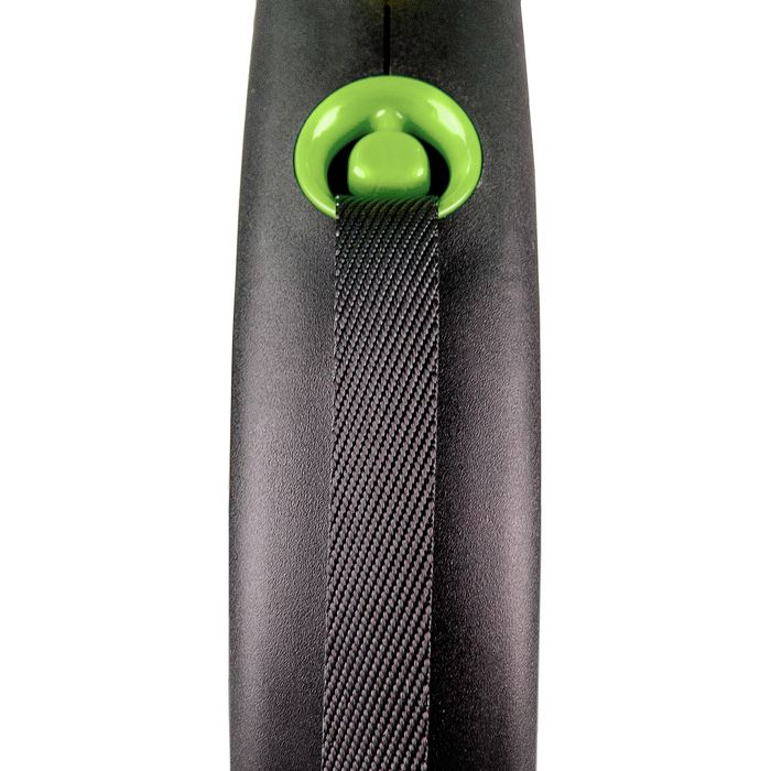Поводок-рулетка Flexi с лентой «Black Design» M 5 м / 25 кг (зелёная) - masterzoo.ua