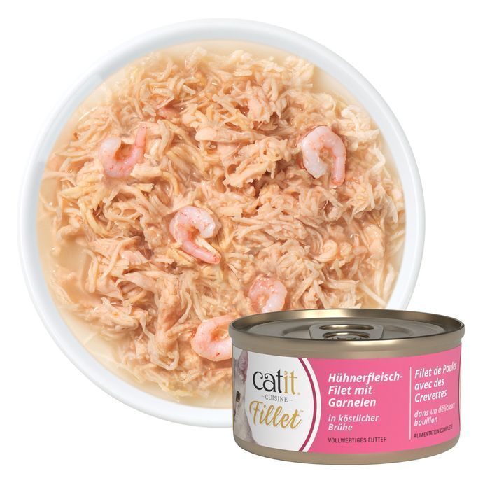 Упаковка влажного корма для кошек Catit Cuisine Fillet Chicken 12 шт х 75 г - ассорти - masterzoo.ua