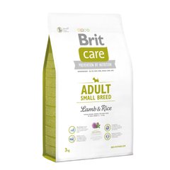 Сухий корм для дорослих собак дрібних порід (вагою до 10 кг) Brit Care Adult Small Breed Lamb & Rice 3 кг (ягня та рис) - masterzoo.ua