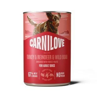 Вологий корм для собак Carnilove Adult Pate 400 г - індичка, оленина та дикий кабан - masterzoo.ua