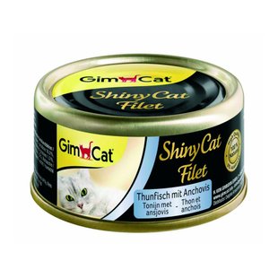 Влажный корм для кошек GimCat Shiny Cat Filet 70 г (тунец и анчоус) - masterzoo.ua