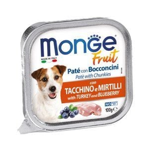 Вологий корм для собак Monge Fruit 100 г - індичка та чорниця - masterzoo.ua