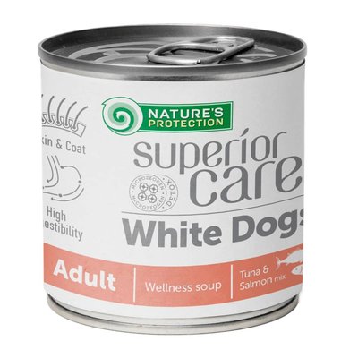 Суп для собак Nature's Protection Superior Care White Dogs All Breeds Adult 140 г - лосось та тунець - masterzoo.ua