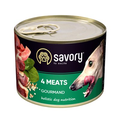 Влажный корм для взрослых собак Savory 200 г (мясное ассорти) - masterzoo.ua