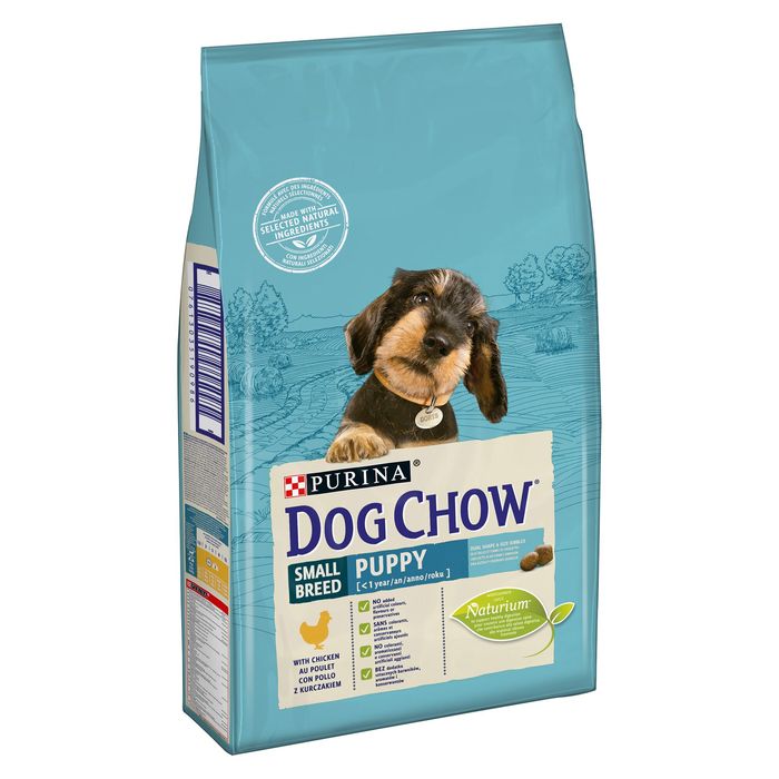 Сухий корм для цуценят та молодих собак дрібних порід Dog Chow Puppy Small Breed Chicken 7,5 кг (курка) - masterzoo.ua