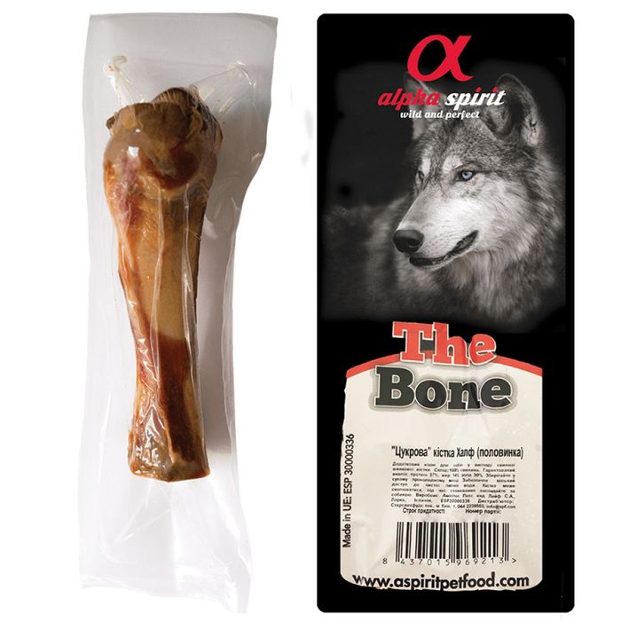 Лакомство для собак Alpha Spirit Ham Bone Half, 12 см - masterzoo.ua