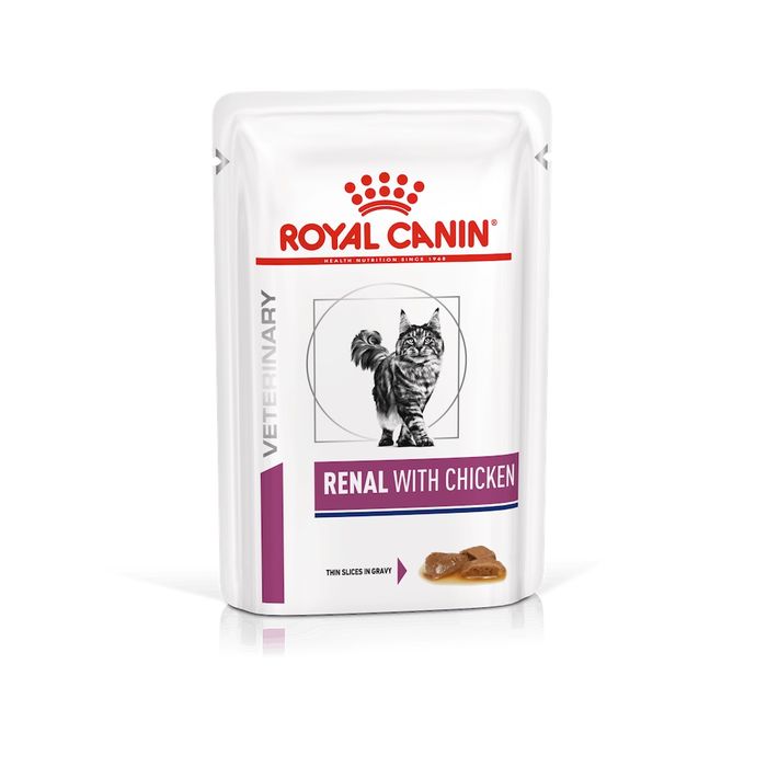 Набор корма для кошек Royal Canin Renal 2 кг + 4 pouch - домашняя птица - masterzoo.ua