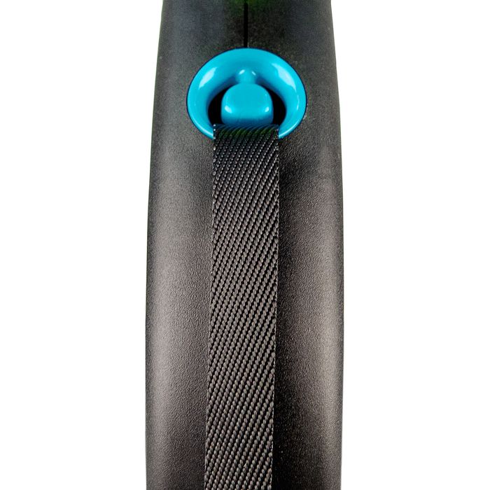 Поводок-рулетка Flexi с лентой «Black Design» M 5 м / 25 кг (синяя) - masterzoo.ua