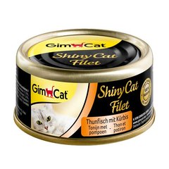 Влажный корм для кошек GimCat Shiny Cat Filet 70 г (тунец и тыква) - masterzoo.ua