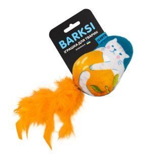 Іграшка для котів Barksi Кіт з апельсином 12х9 см - різнокольоровий - masterzoo.ua