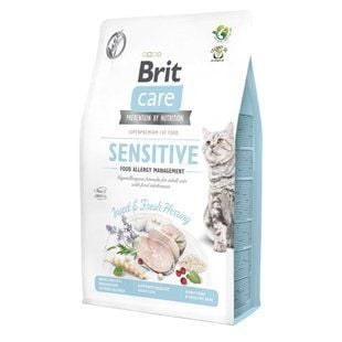 Сухой корм для кошек Brit Care Sensitive 2 кг - насекомые и сельдь - masterzoo.ua