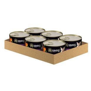 Упаковка влажного корма для кошек Savory Sterilized 6 шт х 200 г - ягненок - masterzoo.ua