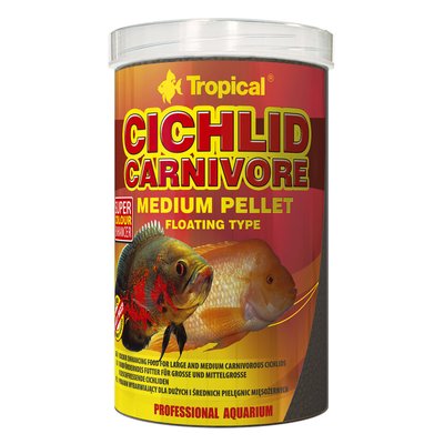 Сухой корм для аквариумных рыб Tropical в гранулах «Cichlid Carnivore Medium Pellet» 1 л (для плотоядных цихлид) - masterzoo.ua