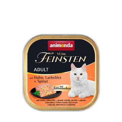 Влажный корм для кошек Animonda Vom Feinsten Adult with Chicken, Salmon filet + Spinach | 100 г (курица, лосось и шпинат) - masterzoo.ua