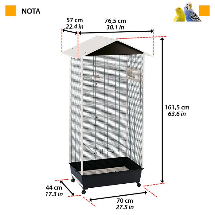 Клетка для птиц Ferplast Nota 76,5 x 57 x 161,5 см - masterzoo.ua