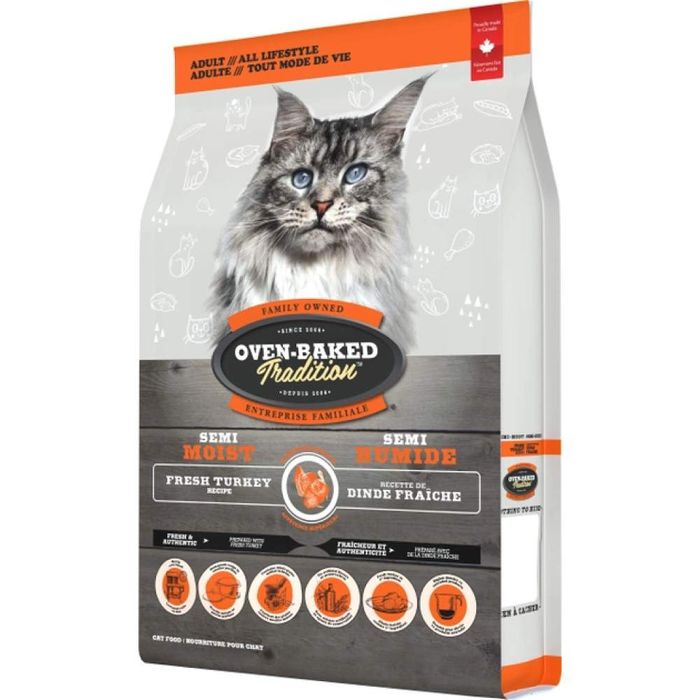 Корм напіввологий Oven-Baked Tradition Cat Adult 1,36 кг - індичка - masterzoo.ua