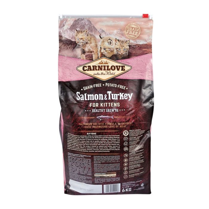 Сухой корм для котят Carnilove Cat Salmon & Turkey Kitten 6 кг - лосось и индейка - masterzoo.ua