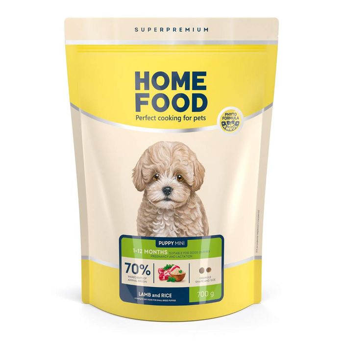 Сухой корм для щенков Home Food Hypoallergenic Mini Puppy 700 г - баранина с рисом - masterzoo.ua