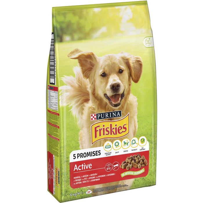 Сухой корм для взрослых собак Friskies Active 10 кг (говядина) - masterzoo.ua