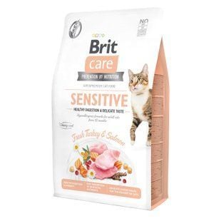 Сухой корм для кошек Brit Care Cat Grain Free Sensitive Health Digestion & Delicate Taste 2 кг - индейка и лосось - masterzoo.ua