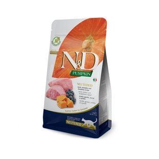 Сухой корм для кошек Farmina N&D Grain Free Neutered Adult 1,5 кг - ягненок, тыква и черника - masterzoo.ua