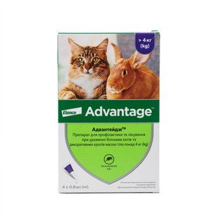 Капли на холку Elanco Bayer Advantage от 4 кг, 4 пипетки - masterzoo.ua