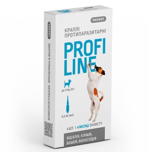 Краплі на холку PROVET Profiline до 4 кг, 4 піпетки - masterzoo.ua