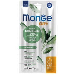 Ласощі для котів Monge Gift Dental 15 г - кролик та шавлія - masterzoo.ua