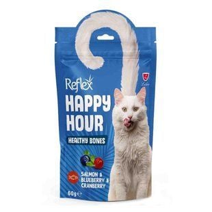 Ласощі для котів Reflex Plus Happy Hour Healthy Bones 60 г - лосось, чорниця та журавлина - masterzoo.ua