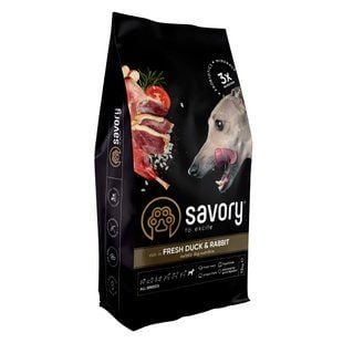 Cухой корм для собак Savory All Breed 12 кг - кролик и утка - masterzoo.ua