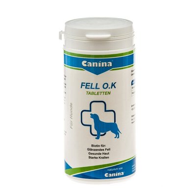 Вітаміни для собак Canina «Fell O.K.» 125 таблеток, 250 г (для шкіри та шерсті) - masterzoo.ua