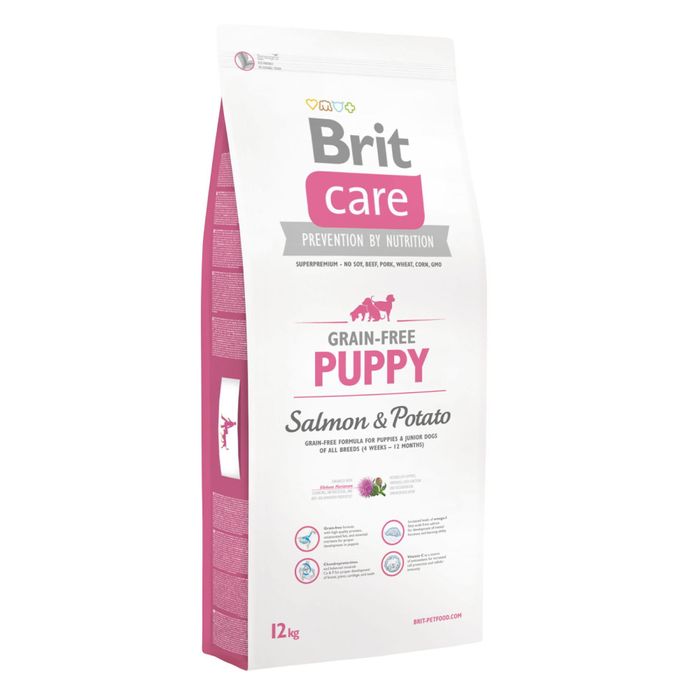 Сухой корм для щенков всех пород Brit Care GF Puppy Salmon & Potato 12 кг (лосось) - masterzoo.ua