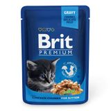 Влажный корм для котят Brit Premium Cat Chicken Chunks for Kitten pouch 100 г (кусочки курицы)