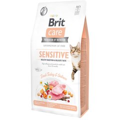 Сухий корм для вибагливих котів Brit Care Cat GF Sensitive HDigestion & Delicate Taste 7 кг (індичка і лосось) - masterzoo.ua