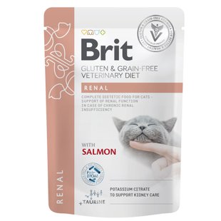 Влажный корм для котов Brit GF VetDiet Renal pouch 85 г - лосось - masterzoo.ua