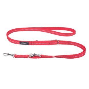 Amiplay Reflective 6 в 1 поводок для собак M - красный - masterzoo.ua