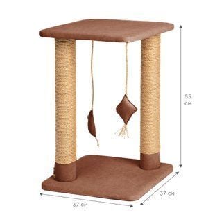 Когтеточка-столбик для кошек PETBED 37х37х55 см - коричневый - masterzoo.ua