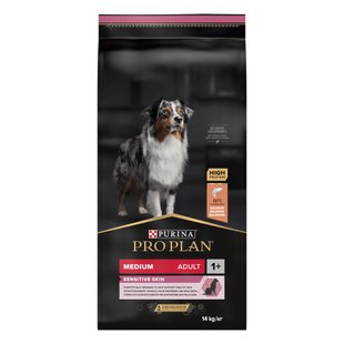 Сухий корм для собак ProPlan Medium Sensitive Skin 14 кг - лосось - masterzoo.ua