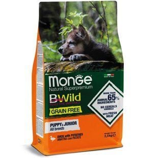 Сухий корм для цуценят Monge Bwild Grain Free Puppy & Junior 2,5 кг - качка - masterzoo.ua