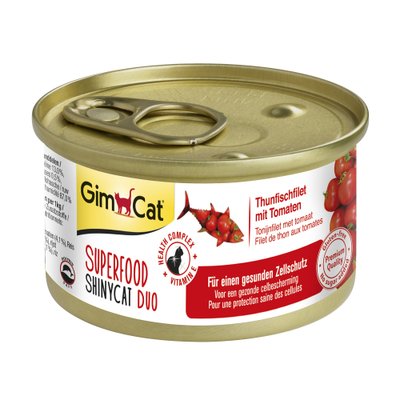 Вологий корм для котів GimCat Superfood 70 г (тунець та томати) - masterzoo.ua