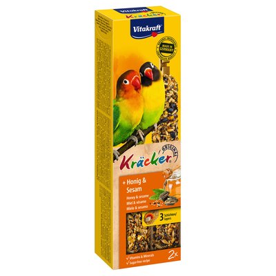 Ласощі для середніх африканських папуг Vitakraft «Kracker Original + Honey & Sesame» 180 г / 2 шт. (мед та кунжут) - masterzoo.ua