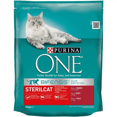 Сухий корм для стерилізованих котів Purina One Sterilised 800 г (яловичина)