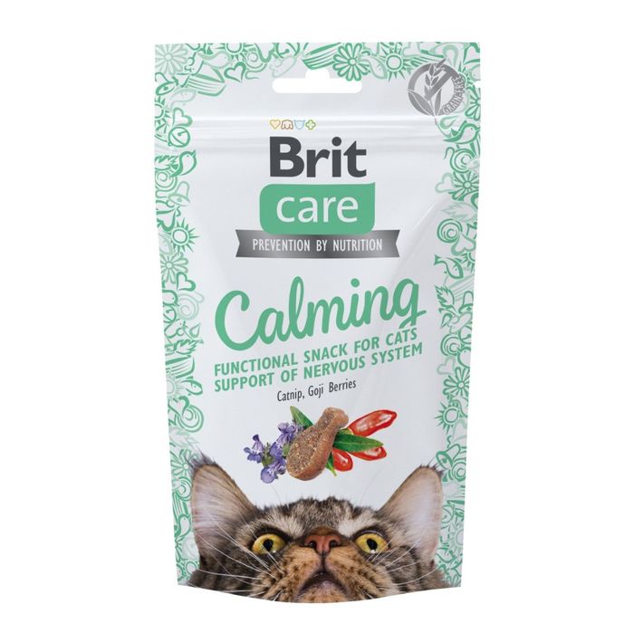 Ласощі для котів Brit Care Crunchy Cracker Calming 50 г - курка, котяча м’ята і ягоди годжі - masterzoo.ua