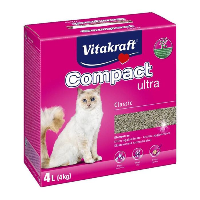 Наполнитель туалета для кошек Vitakraft Compact Ultra Classic 4 кг (бентонитовый) - masterzoo.ua