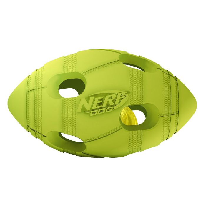 Іграшка для собак Nerf М'яч регбі, що світиться 10 см (гума) - masterzoo.ua
