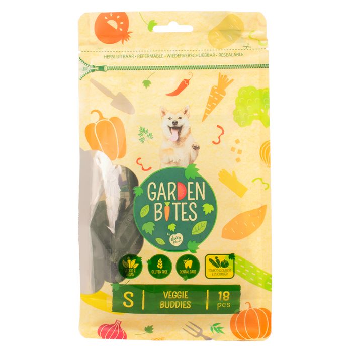 Веганські ласощі для собак Garden Bites Veggie Buddies S 6 см 15 г/18 шт - masterzoo.ua