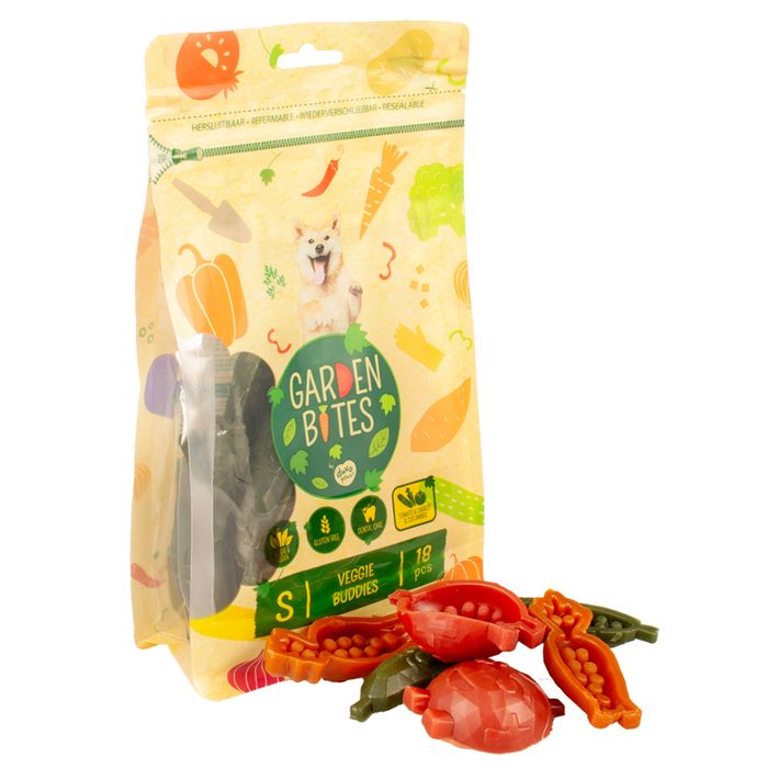 Веганские лакомства для собак Garden Bites Veggie Buddies S 6 см 15 г/18 шт - masterzoo.ua