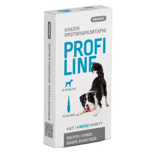 Капли на холку PROVET Profiline от 10 до 20 кг, 4 пипетки - masterzoo.ua