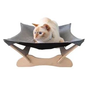 Гамак-лежак для котів PetJoy 55х45х18 см - біло-сірий