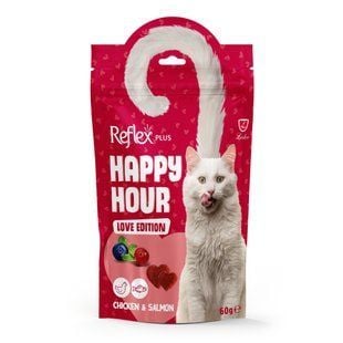 Ласощі для котів Reflex Plus Happy Hour Love Edition 60 г - курка та лосось - masterzoo.ua